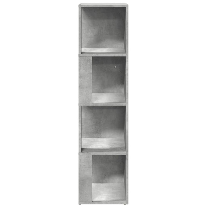 hjørnereol 33x33x132 cm konstrueret træ betongrå