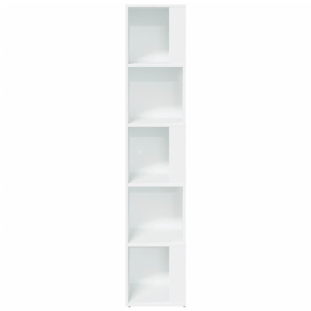hjørnereol 33x33x164,5 cm konstrueret træ hvid