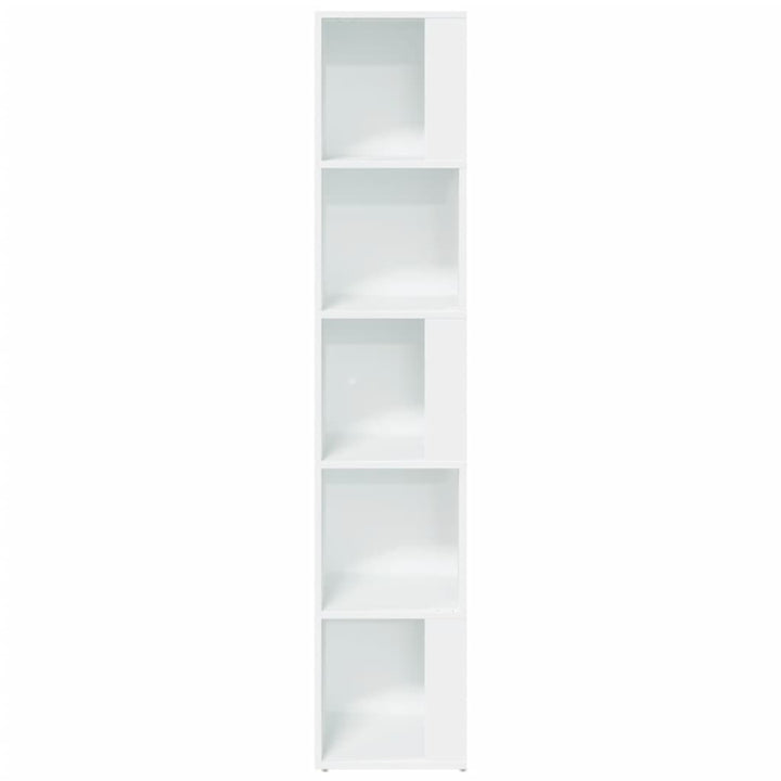 hjørnereol 33x33x164,5 cm konstrueret træ hvid