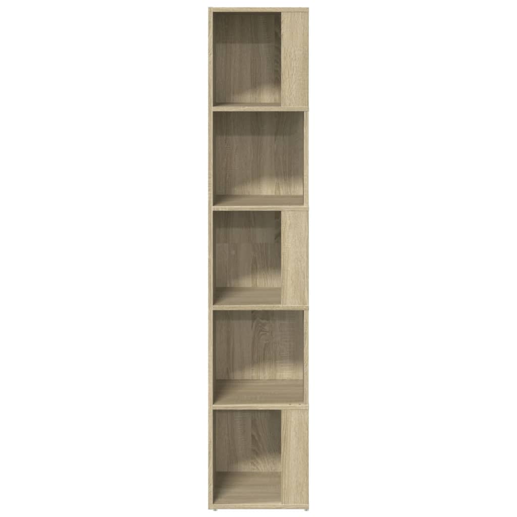 hjørnereol 33x33x164,5 cm konstrueret træ sonoma-eg