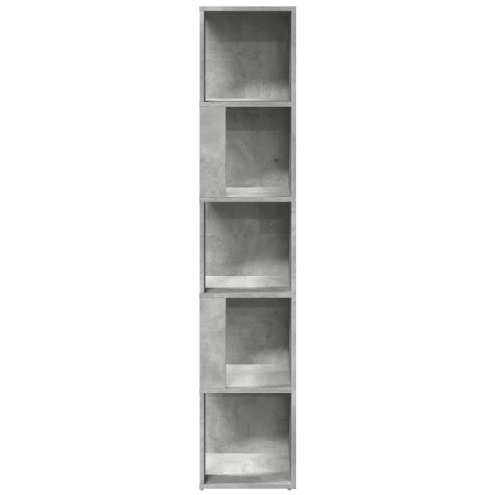 hjørnereol 33x33x164,5 cm konstrueret træ betongrå
