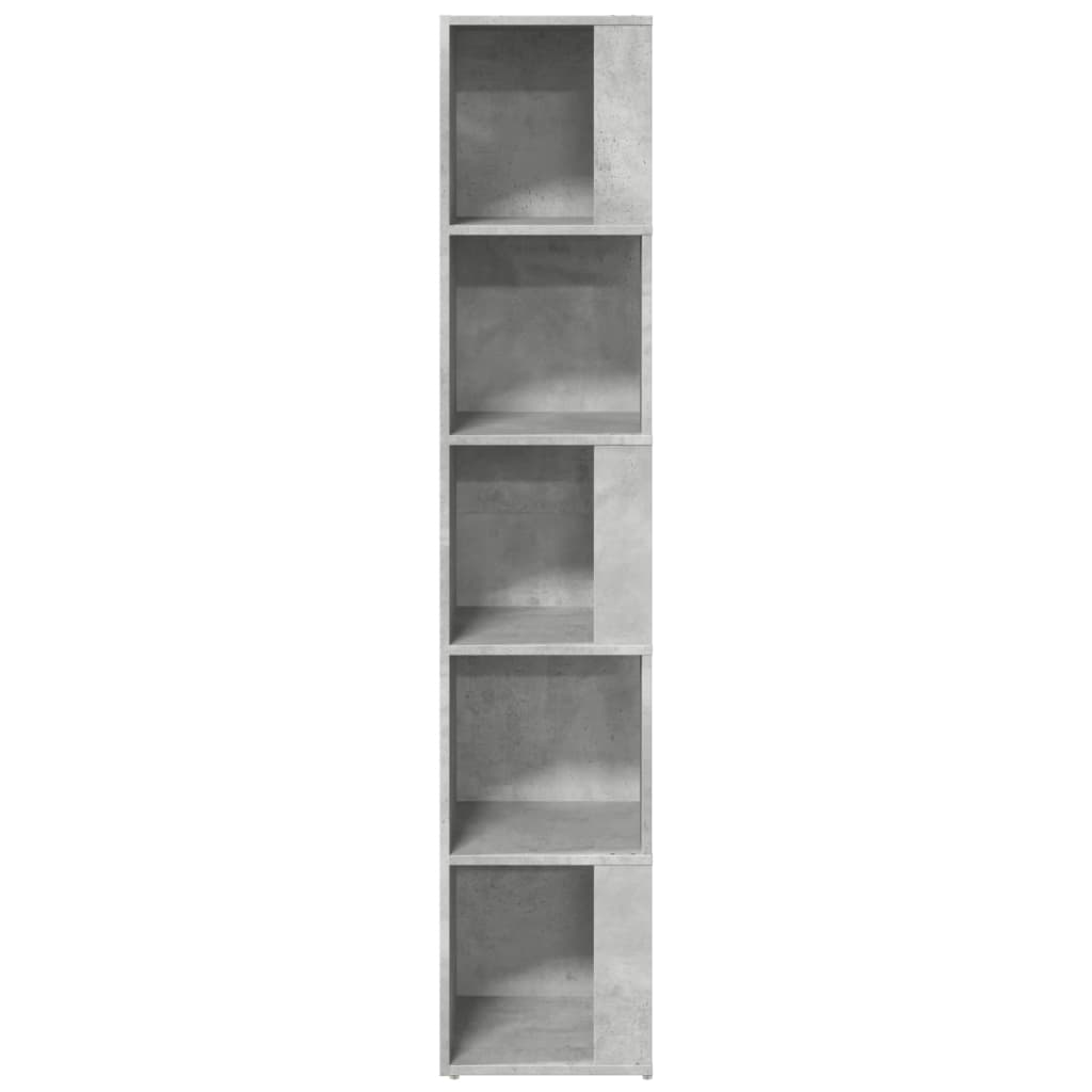 hjørnereol 33x33x164,5 cm konstrueret træ betongrå
