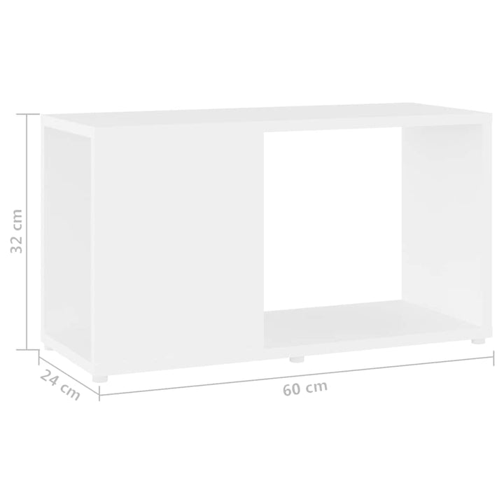 tv-bord 60x24x32 cm konstrueret træ hvid