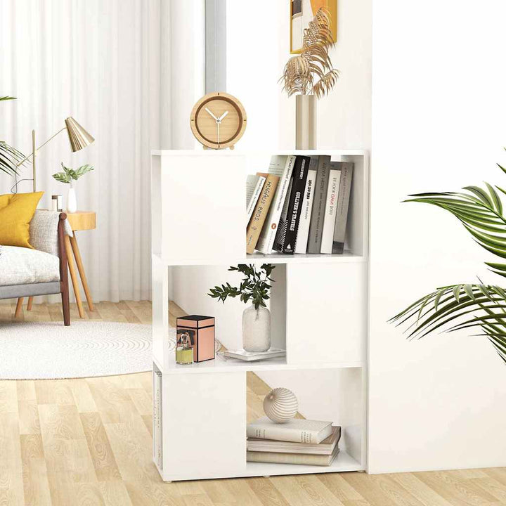 bogreol/rumdeler 60x24x94 cm konstrueret træ hvid