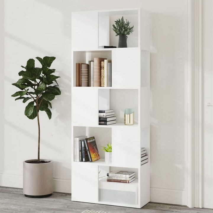 bogreol/rumdeler 60x24x155 cm konstrueret træ hvid