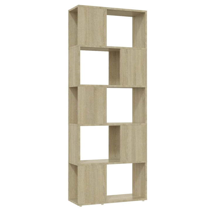 bogreol/rumdeler 60x24x155 cm konstrueret træ sonoma-eg