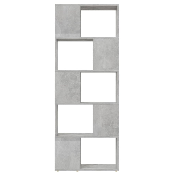 bogreol/rumdeler 60x24x155 cm konstrueret træ betongrå