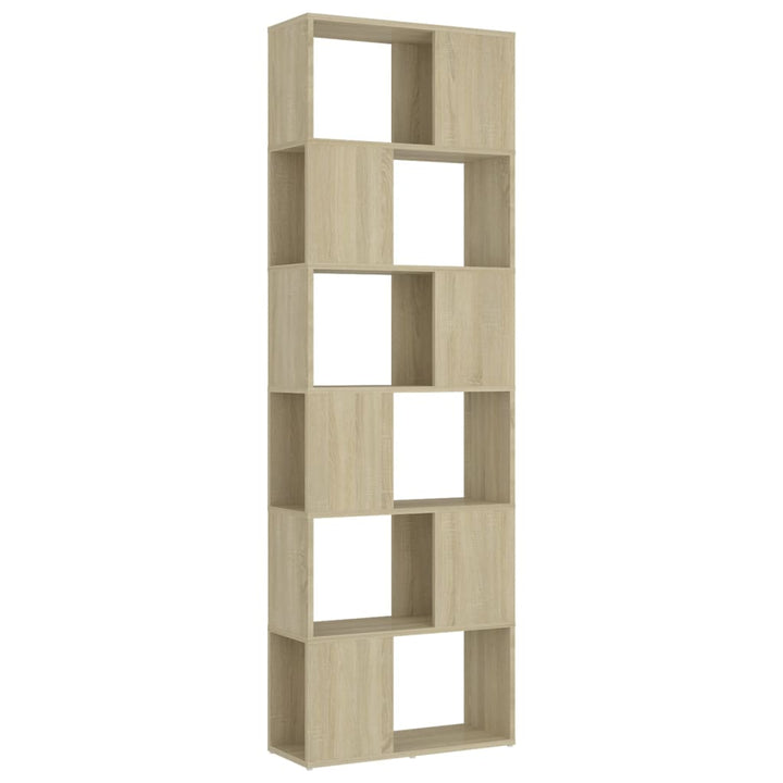 bogreol/rumdeler 60x24x186 cm konstrueret træ sonoma-egetræ