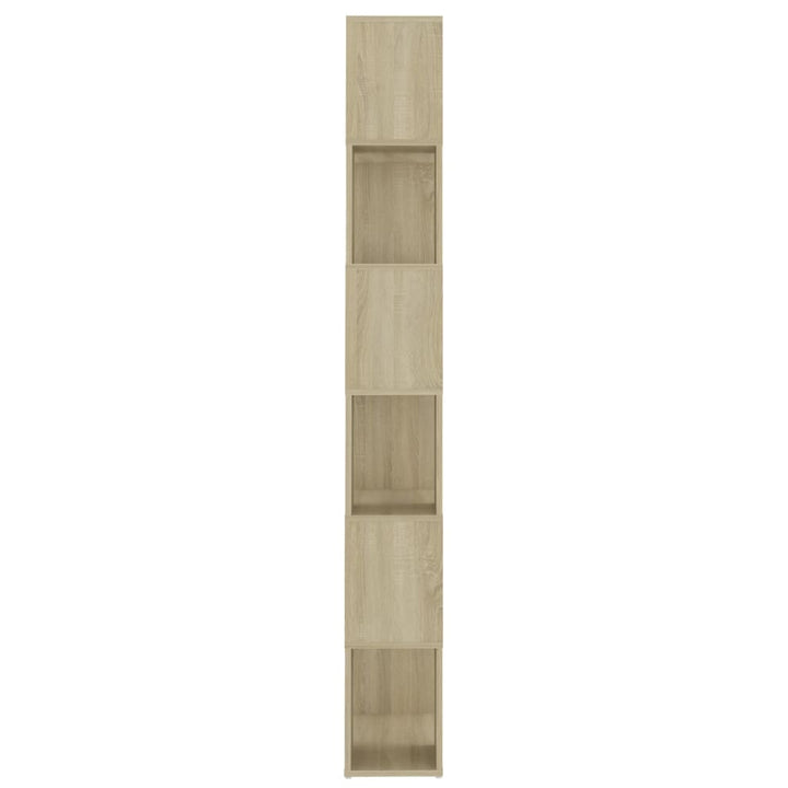 bogreol/rumdeler 60x24x186 cm konstrueret træ sonoma-egetræ