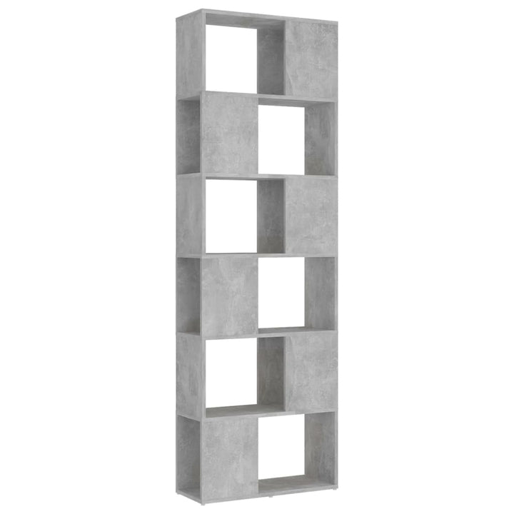 bogreol/rumdeler 60x24x186 cm konstrueret træ betongrå