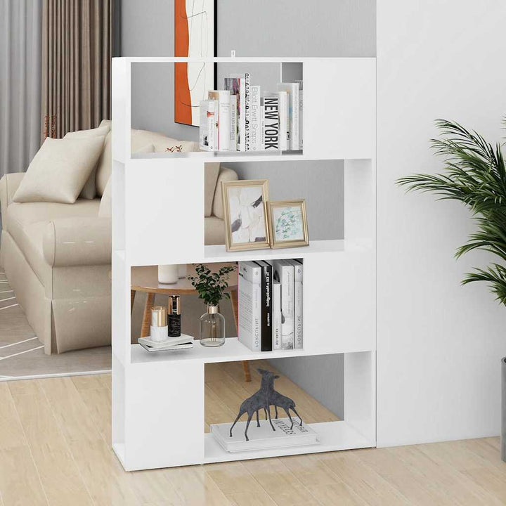 bogreol/rumdeler 80x24x124,5 cm konstrueret træ hvid