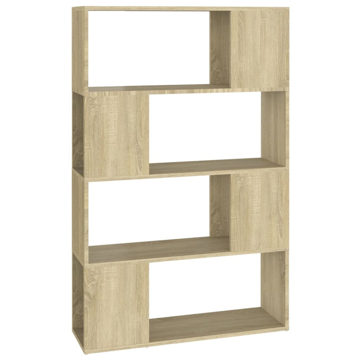 bogreol/rumdeler 80x24x124,5 cm konstrueret træ sonoma-eg