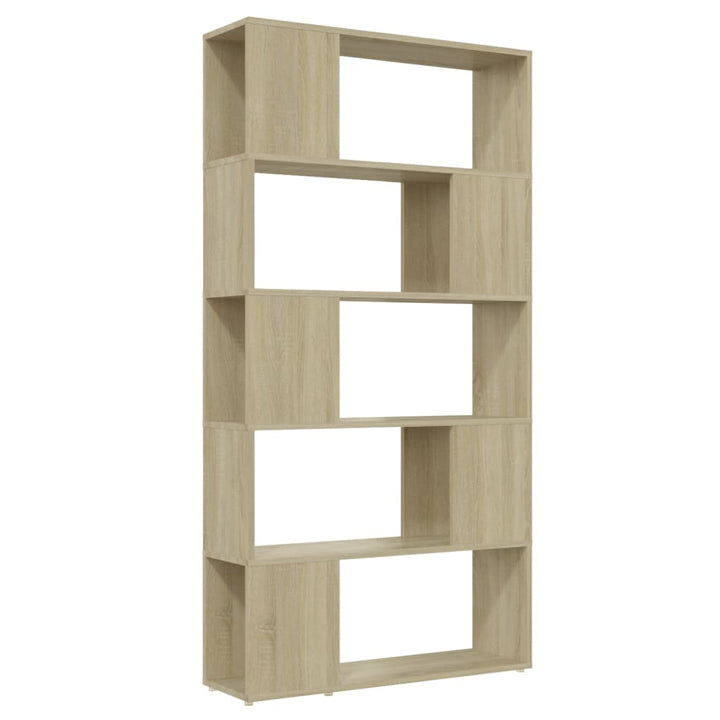 bogreol/rumdeler 80 x 24 x 155 cm konstrueret træ sonoma-eg