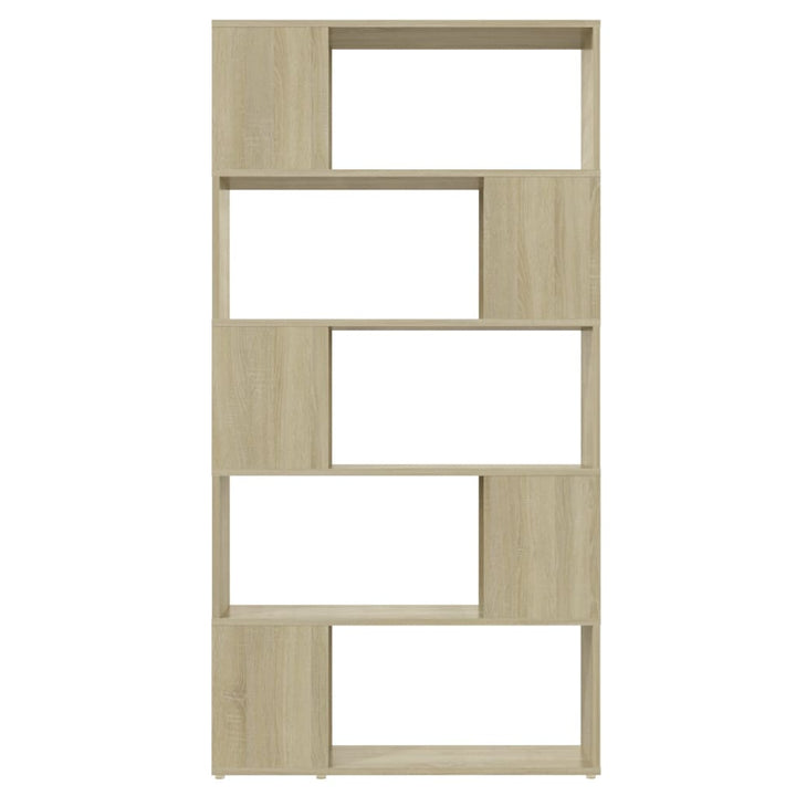 bogreol/rumdeler 80 x 24 x 155 cm konstrueret træ sonoma-eg