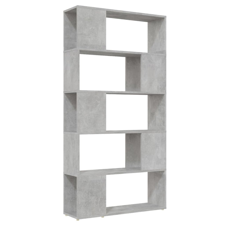 bogreol/rumdeler 80x24x155 cm konstrueret træ betongrå