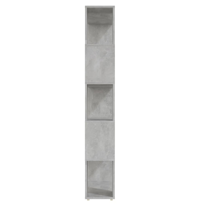 bogreol/rumdeler 80x24x155 cm konstrueret træ betongrå