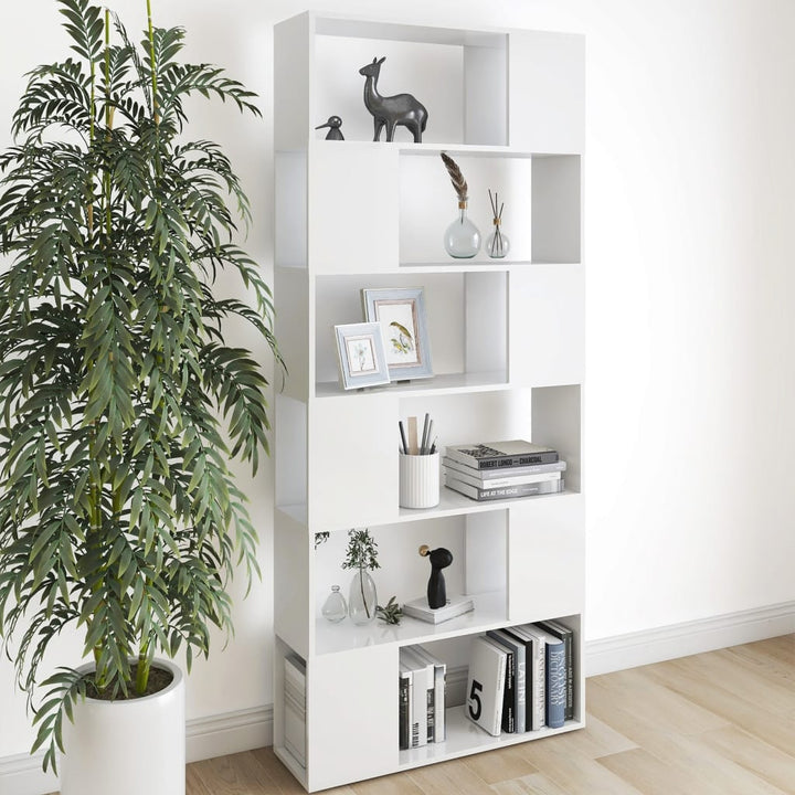 bogreol/rumdeler 80x24x186 cm konstrueret træ hvid