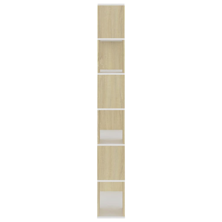 bogreol/rumdeler 80x24x186 cm konstrueret træ sonoma-eg