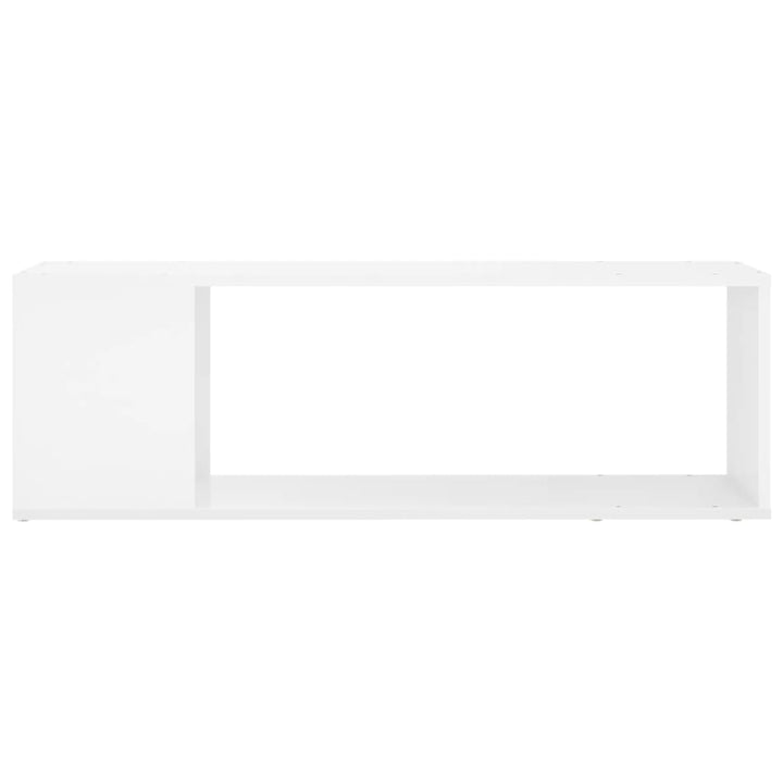tv-bord 100x24x32 cm konstrueret træ hvid højglans