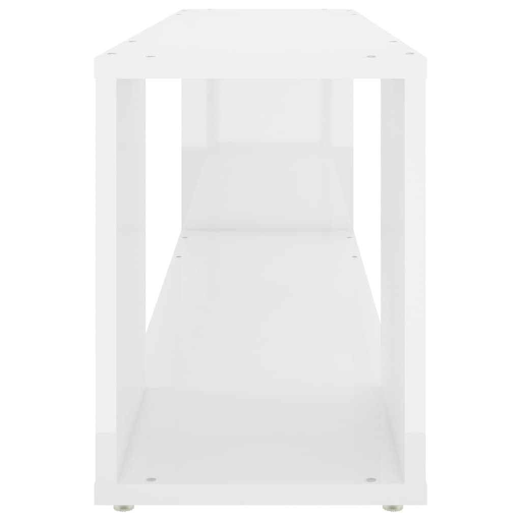 tv-bord 100x24x32 cm konstrueret træ hvid højglans