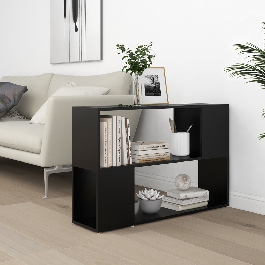 bogreol 100x24x63 cm konstrueret træ sort