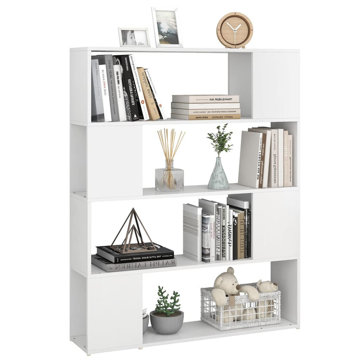 bogskab/rumdeler 100x24x124 cm konstrueret træ hvid
