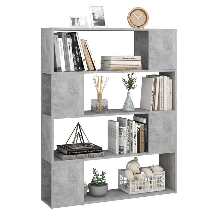 bogskab/rumdeler 100x24x124 cm konstrueret træ betongrå