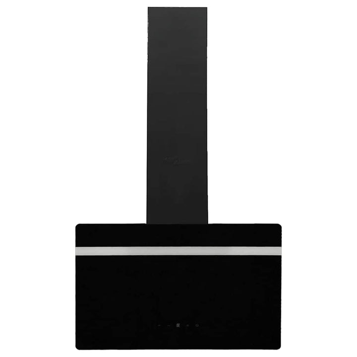 væghængt emhætte 60 cm stål og hærdet glas sort