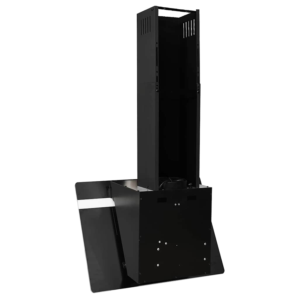 væghængt emhætte 60 cm stål og hærdet glas sort