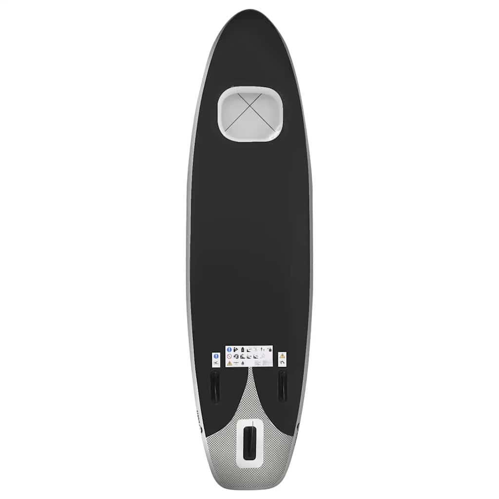 oppusteligt paddleboardsæt 300x76x10 cm sort