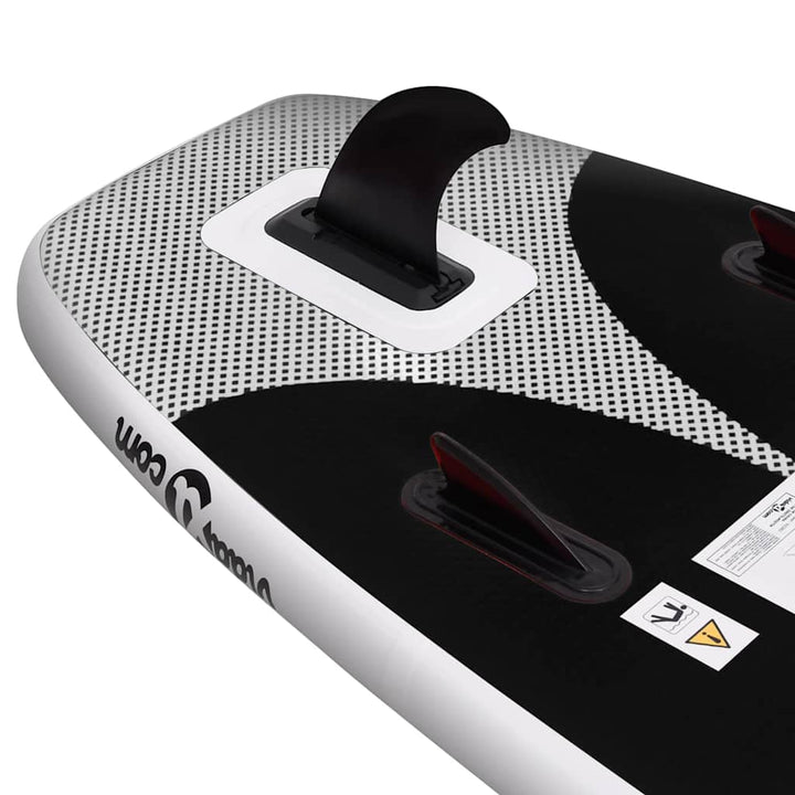oppusteligt paddleboardsæt 300x76x10 cm sort