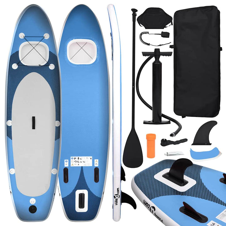 oppusteligt paddleboardsæt 330x76x10 cm havblå
