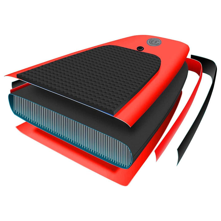 oppusteligt paddleboardsæt 330x76x10 cm rød
