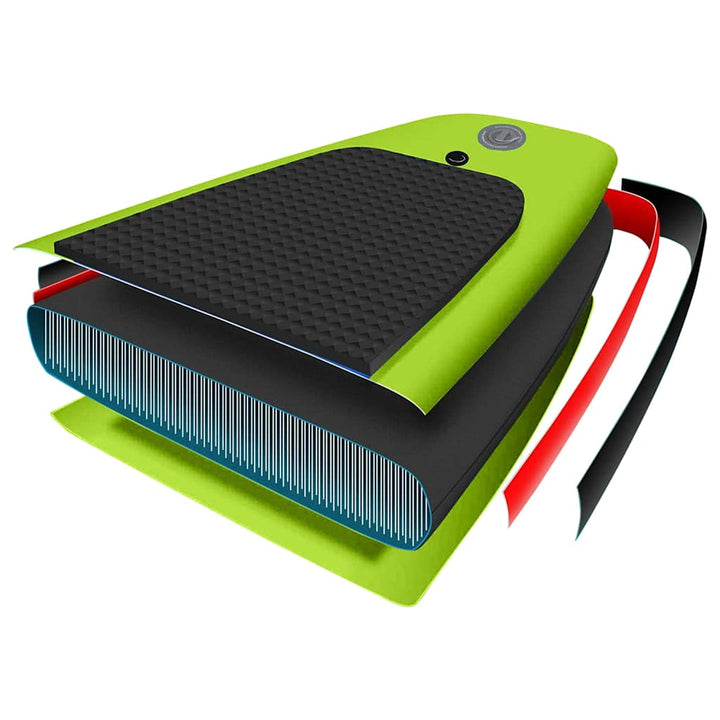 oppusteligt paddleboardsæt 330x76x10 cm grøn