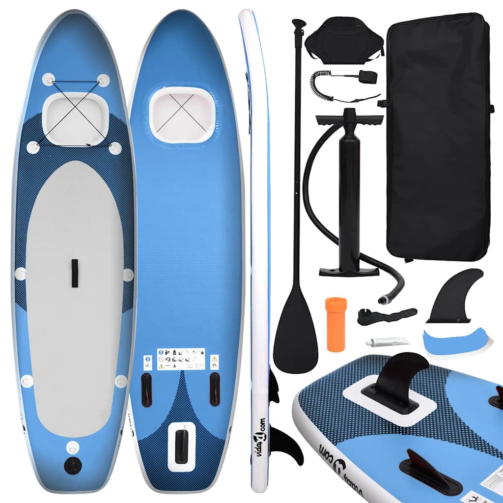 oppusteligt paddleboardsæt 360x81x10 cm havblå