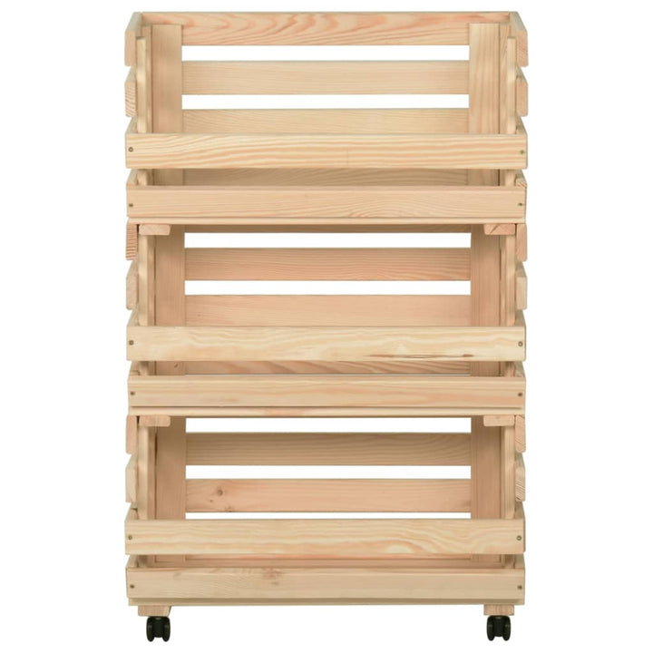 grøntsagsvogn 37x30x80 cm massiv fyrretræ