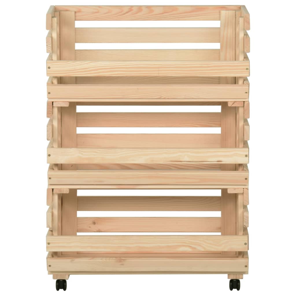 grøntsagsvogn 57x30x80 cm massivt fyrretræ
