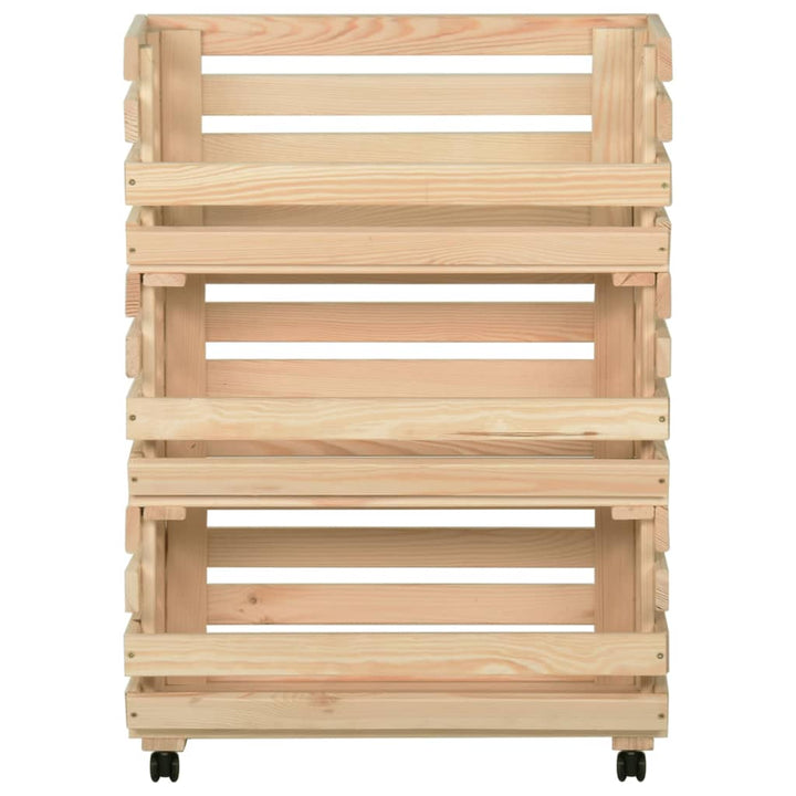 grøntsagsvogn 57x30x80 cm massivt fyrretræ