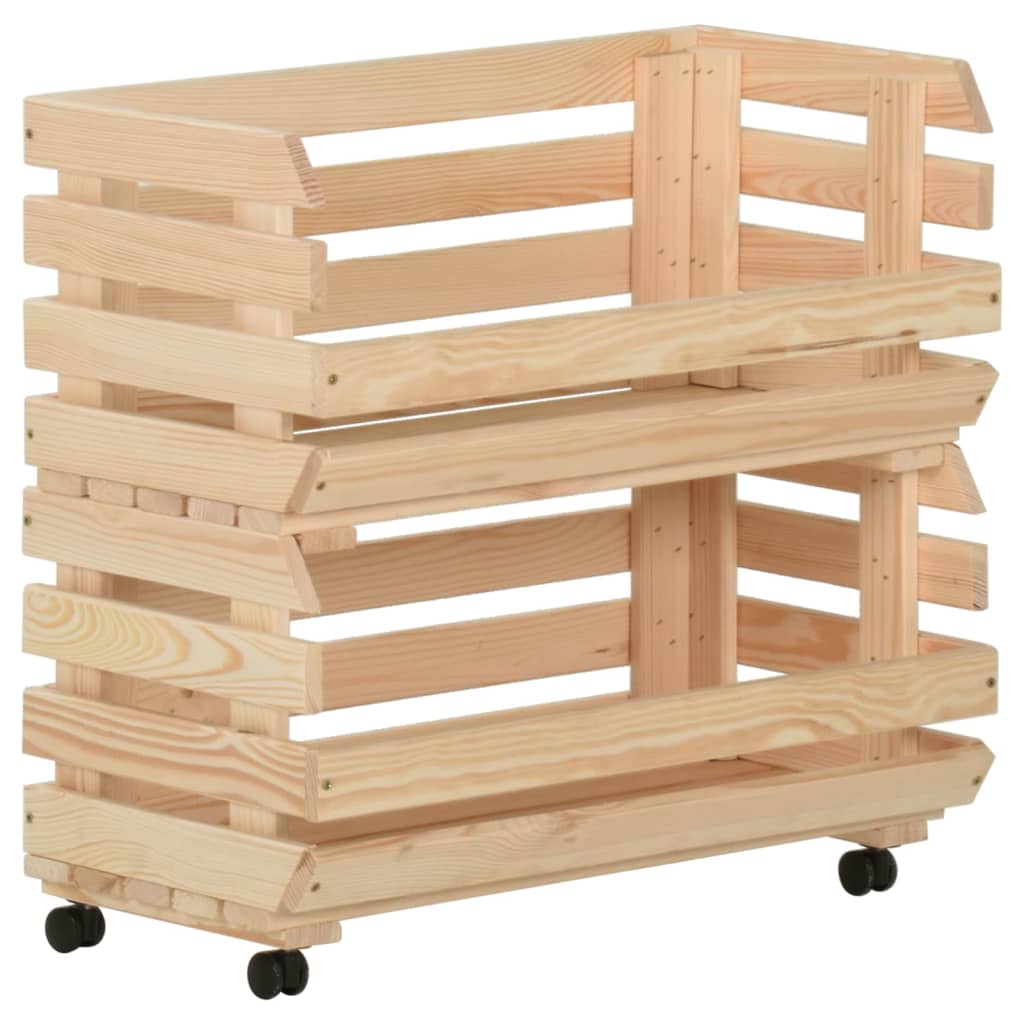 grøntsagsvogn 57x30x80 cm massivt fyrretræ