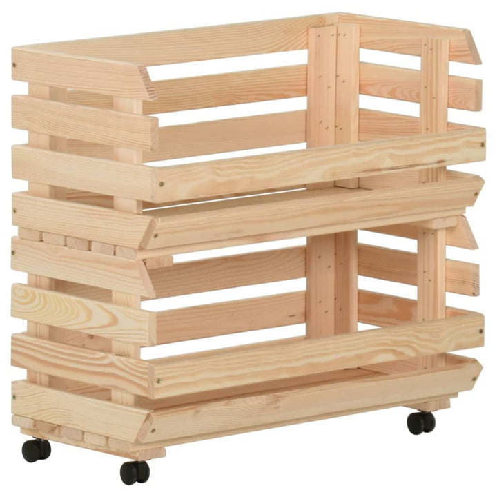 grøntsagsvogn 57x30x80 cm massivt fyrretræ