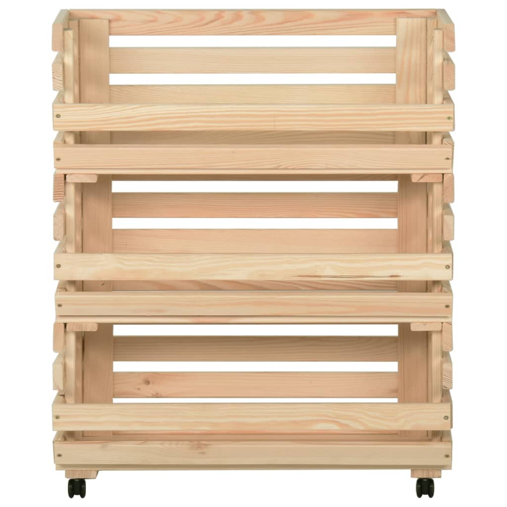 grøntsagsvogn 77x30x80 cm massivt fyrretræ