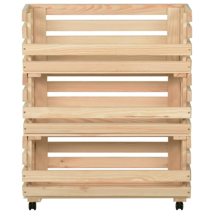 grøntsagsvogn 77x30x80 cm massivt fyrretræ