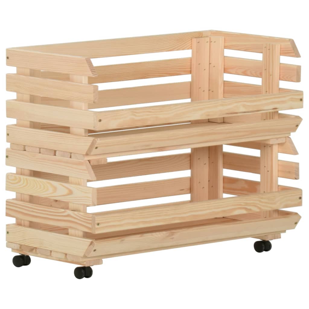 grøntsagsvogn 77x30x80 cm massivt fyrretræ