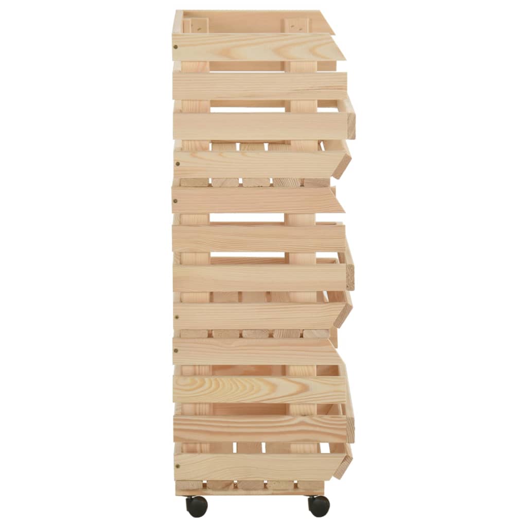 grøntsagsvogn 77x30x80 cm massivt fyrretræ