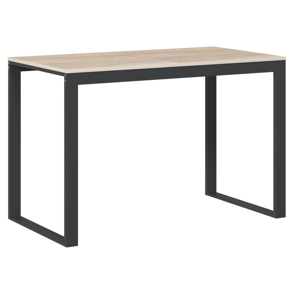 computerbord 110x60x73 cm spånplade sort og egetræ