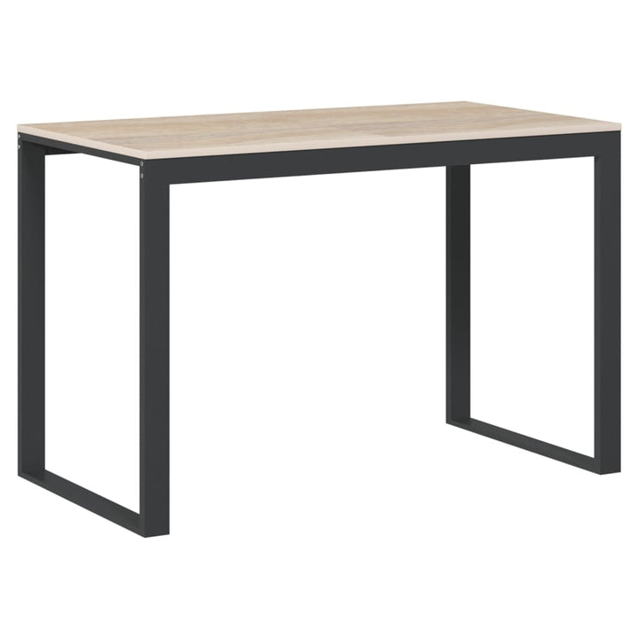 computerbord 110x60x73 cm spånplade sort og egetræ
