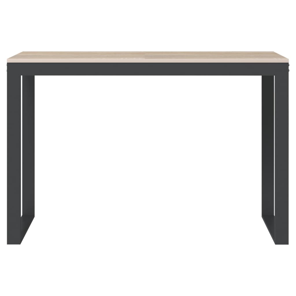 computerbord 110x60x73 cm spånplade sort og egetræ