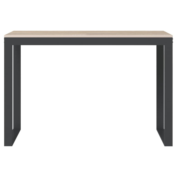 computerbord 110x60x73 cm spånplade sort og egetræ