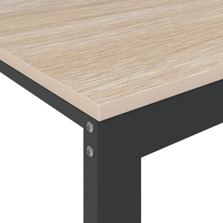 computerbord 110x60x73 cm spånplade sort og egetræ