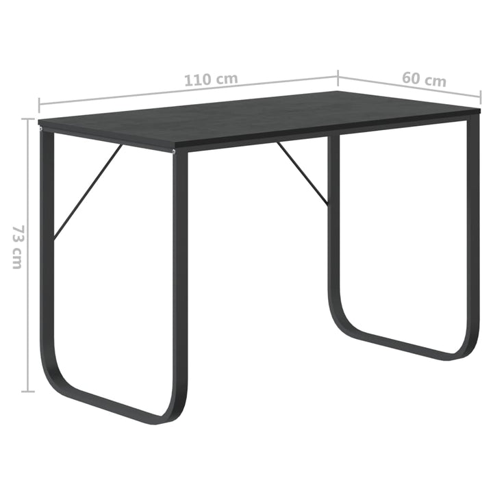 computerbord 110x60x73 cm spånplade sort